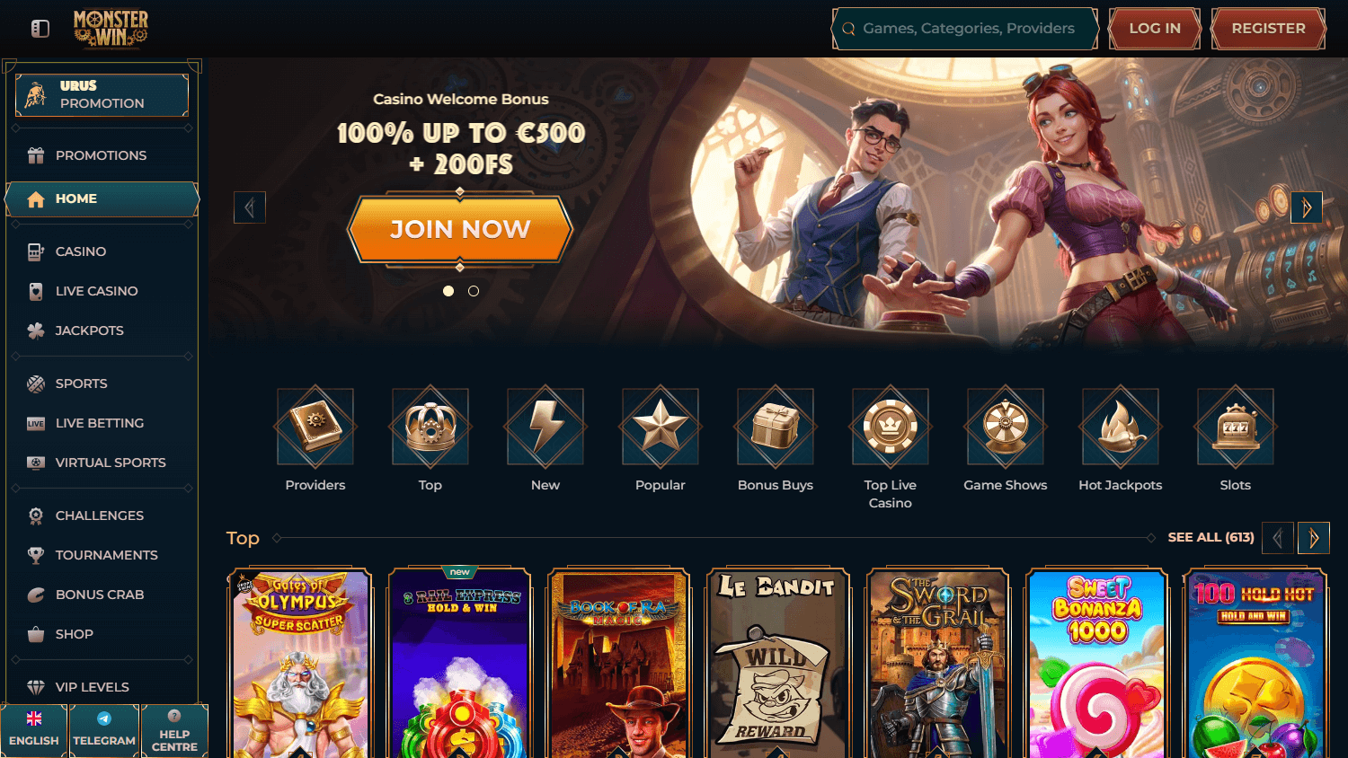 MonsterWin Casino Desktop screenshot